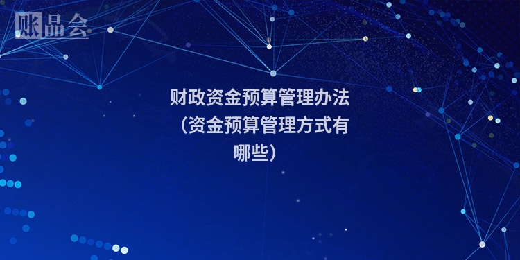 财政资金预算管理办法（资金预算管理方式有哪些）