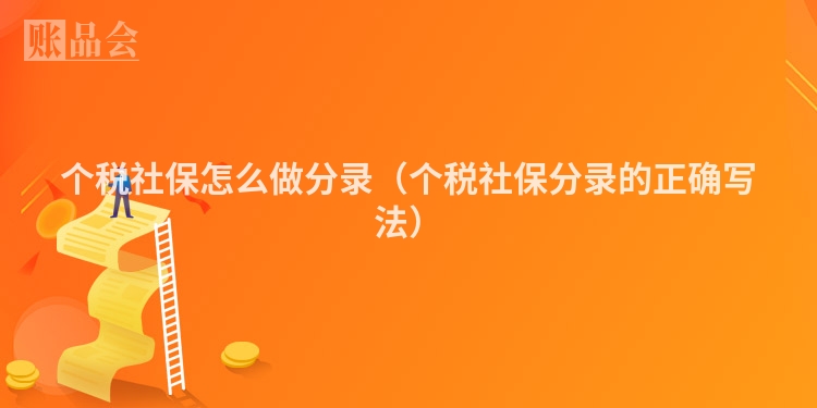 个税社保怎么做分录（个税社保分录的正确写法）