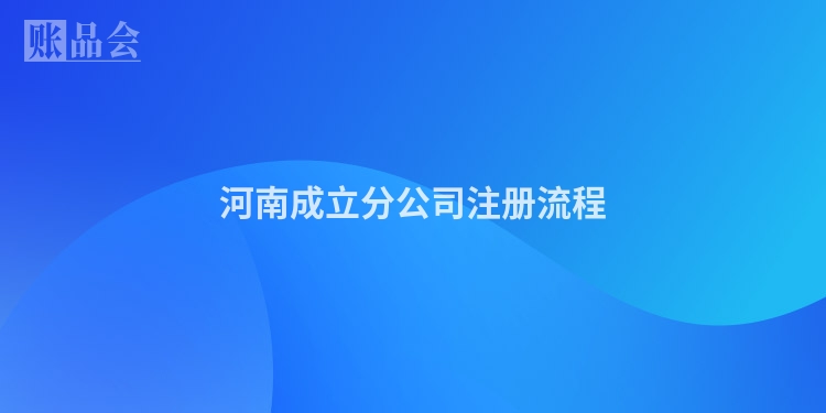 河南成立分公司注册流程