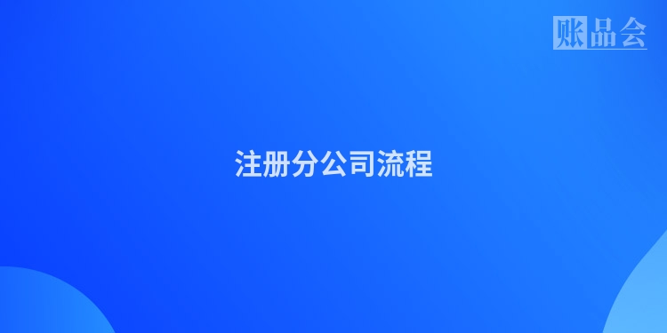 注册分公司流程