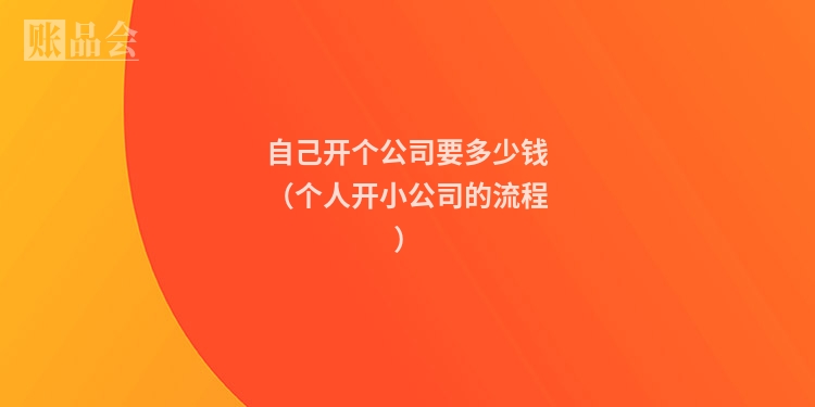 自己开个公司要多少钱（个人开小公司的流程）