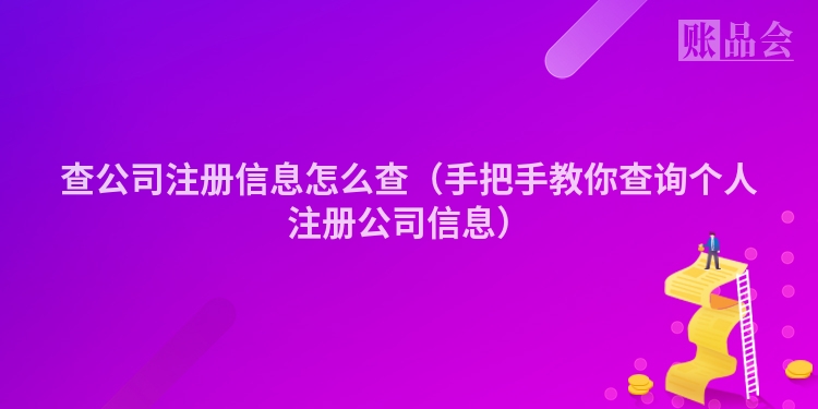 查公司注册信息怎么查（手把手教你查询个人注册公司信息）