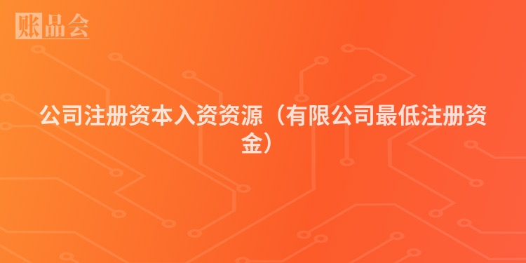 公司注册资本入资资源（有限公司最低注册资金）