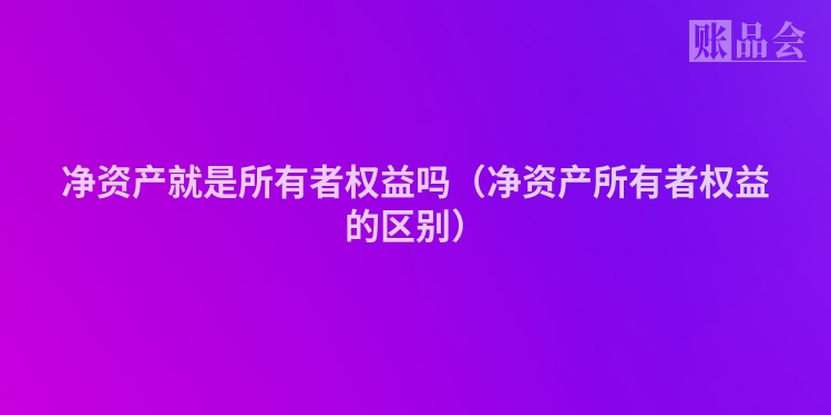 净资产就是所有者权益吗（净资产所有者权益的区别）
