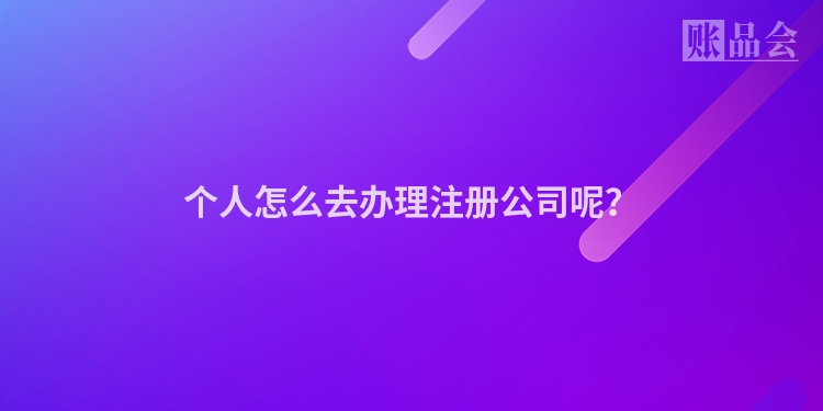 个人怎么去办理注册公司呢？